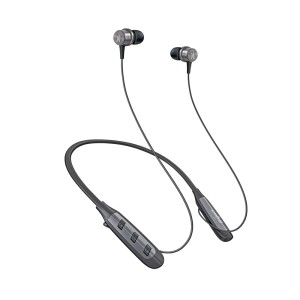 FINGERS Cozy Wireless in-Ear Bluetooth Neckband Earphones with 40-Hour Playtime, Magnetic Earbuds, 10 mm Drivers, Type-C Fast Charging, Dual Pairing, Make in India (Classic Black + Dark Silve