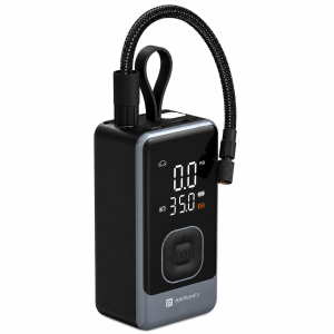 Portronics Vayu 8.0 Digital Rechargeable Tyre Inflator 150 PSI with 2×2000mAh Battery, Auto Shut Off, LED Light, Type-C Charging for Car, Bike & Ball – (Black)