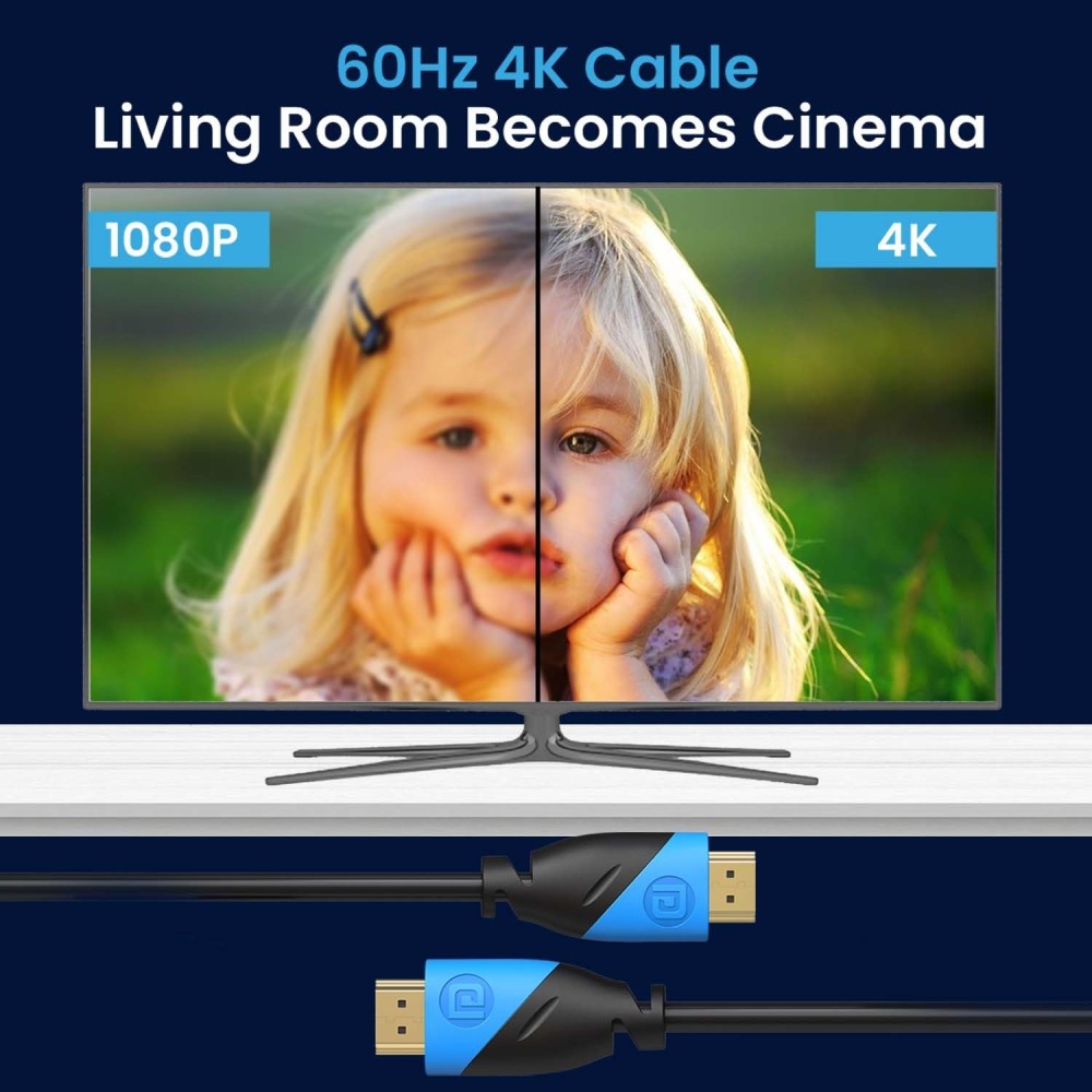 Portronics Konnect Sync HDMI to HDMI Cable 4K@60Hz (1.5 Meter)