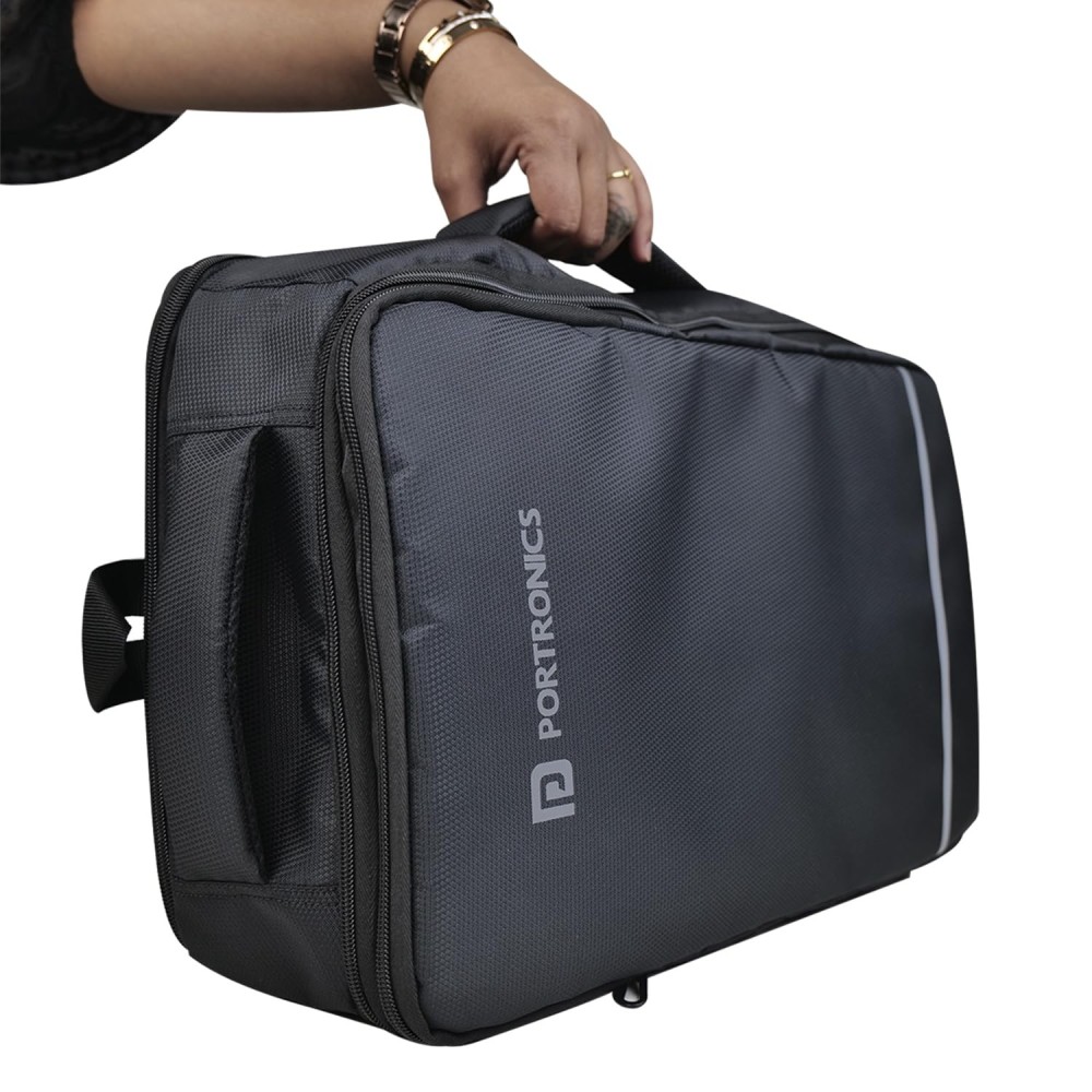 Portronics Elements U, 2-in-1 Laptop Backpack & Luggage Bag for 15.6 Inch Laptop, Water-Resistant Convertible Travel Backpack with Spacious Compartments & Secure Buckle - (Dark Grey)
