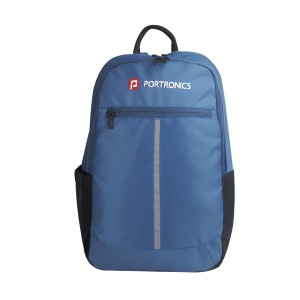 Portronics Byte, 27L Laptop Backpack with 15.6 Inch Laptop Sleeve, Water-Resistant Office & College Backpack, Bottle Pocket & Front Organizer for Men & Women – (Blue)