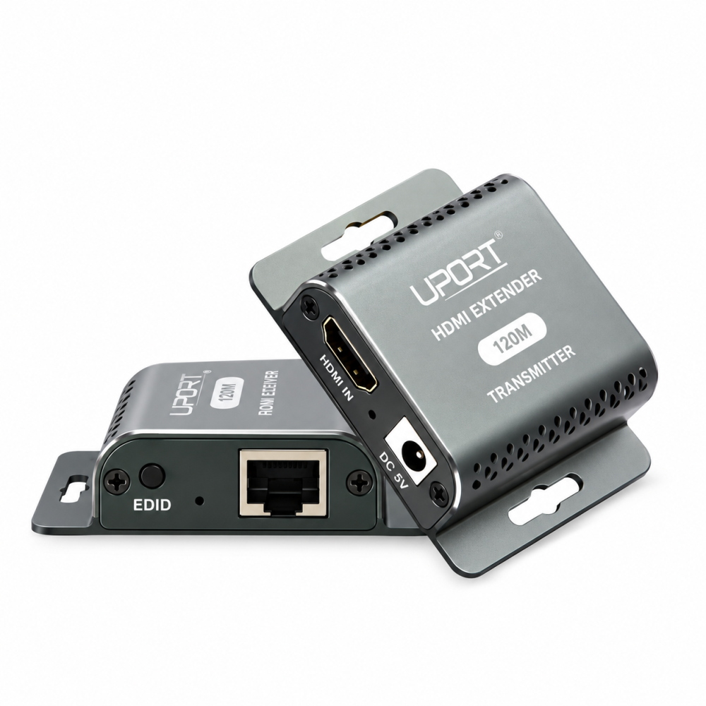 UPORT 60 Meter HDMI Extender 4K 60Hz HDMI to RJ45 LAN Extender over Cat6 UTP Cable, HDMI 2.0 Transmitter Receiver