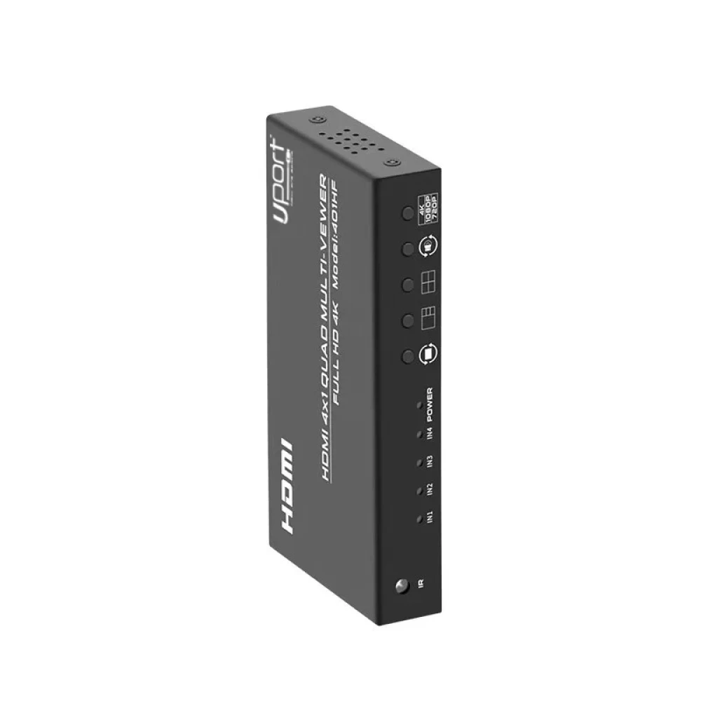 UPORT HDMI 2.0 4K 60Hz Quad Multi Viewer 4 In 1 Out, 4-Port HDMI Multiviewer with 8 Viewing Modes & IR Remote