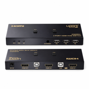 UPORT 2 Port HDMI KVM Switch for 2 Computers, Full HD 1080p HDMI USB KVM Switch with Manual Switching