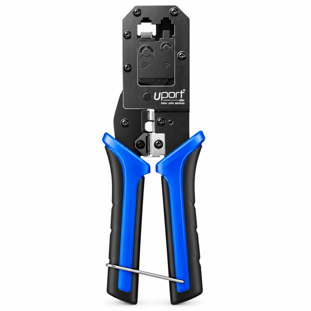 UPORT RJ45 RJ11 RJ12 Crimping Tool, 4P 6P 8P Modular Network Cable Crimper, Wire Stripper & Cutter for CAT5 CAT5e CAT6