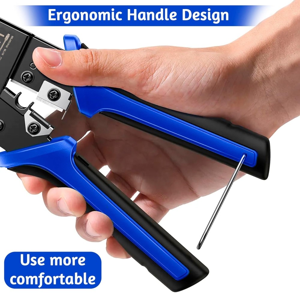 UPORT RJ45 RJ11 RJ12 Crimping Tool, 4P 6P 8P Modular Network Cable Crimper, Wire Stripper & Cutter for CAT5 CAT5e CAT6