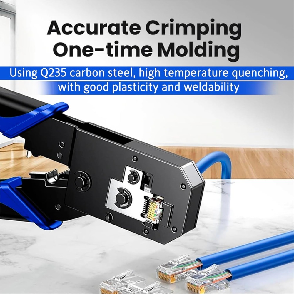 UPORT RJ45 RJ11 RJ12 Crimping Tool, 4P 6P 8P Modular Network Cable Crimper, Wire Stripper & Cutter for CAT5 CAT5e CAT6
