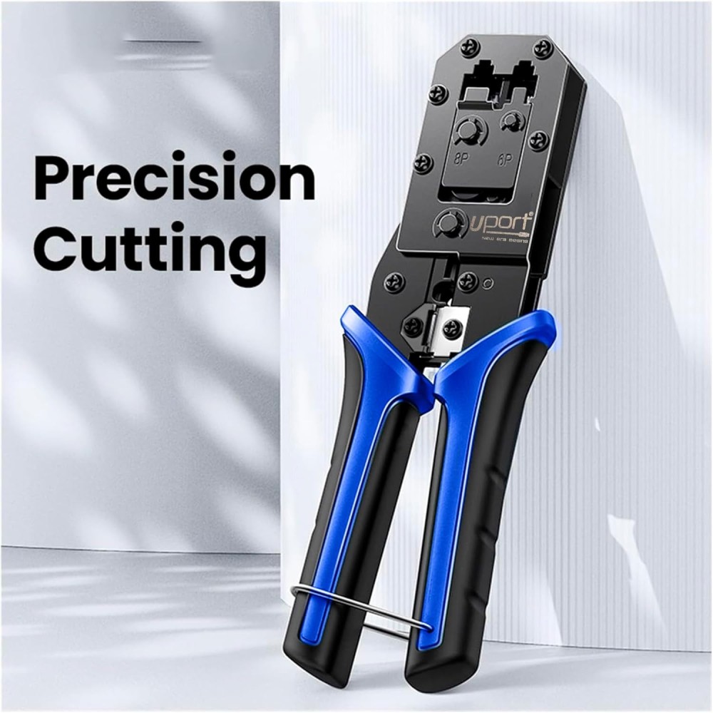 UPORT RJ45 RJ11 RJ12 Crimping Tool, 4P 6P 8P Modular Network Cable Crimper, Wire Stripper & Cutter for CAT5 CAT5e CAT6