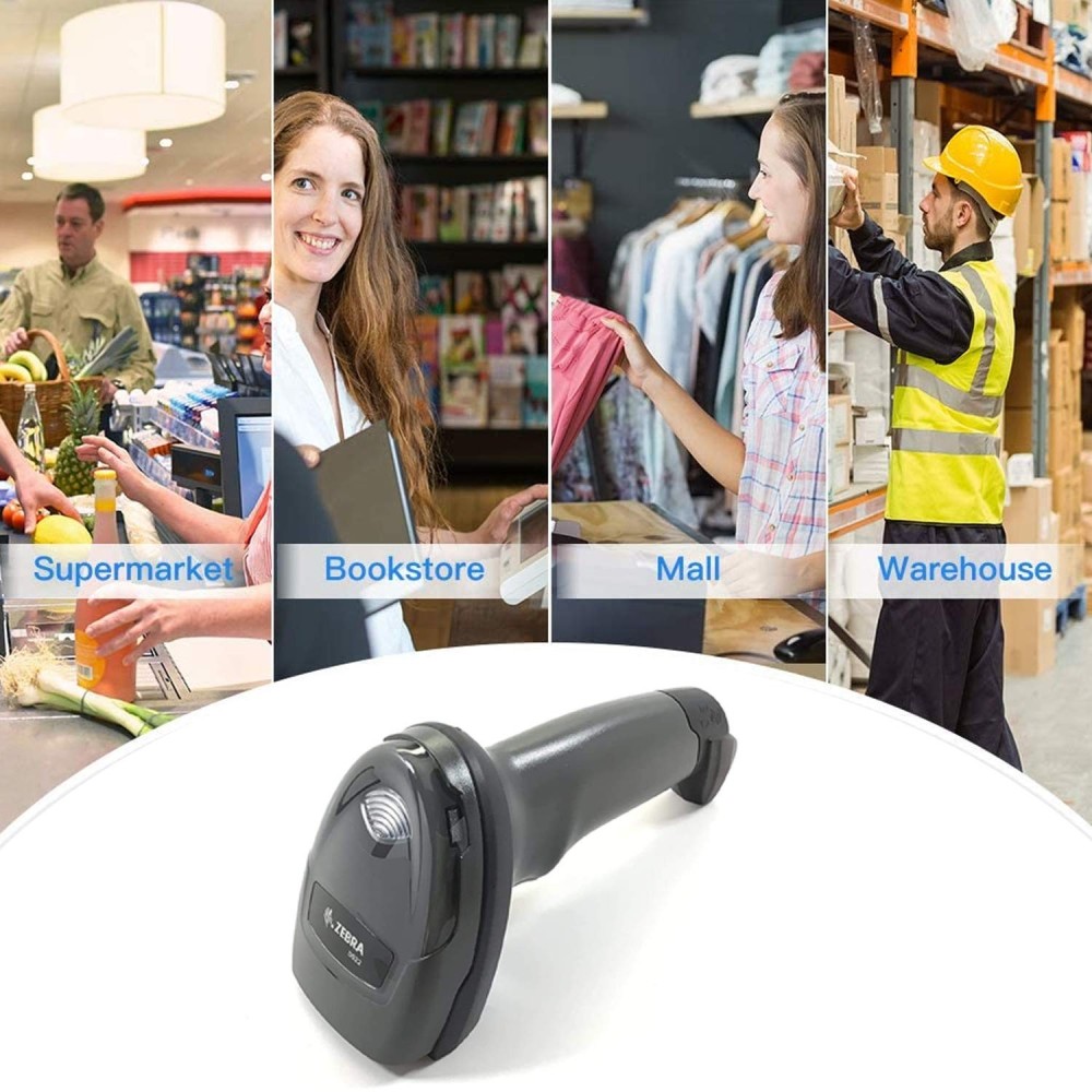 Zebra DS4608 1D 2D Handheld Barcode Scanner QR Wired USB Imager Black Corded Screen Code Reader for POS System (DS4608-SR7U2100ZZY)