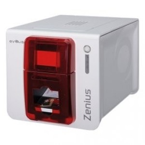 Evolis Zenius Single-Side ID Card Printer (ZN1U0000TS) - Grey Brown | PVC Card Printer for Employee, Student & Membership Cards