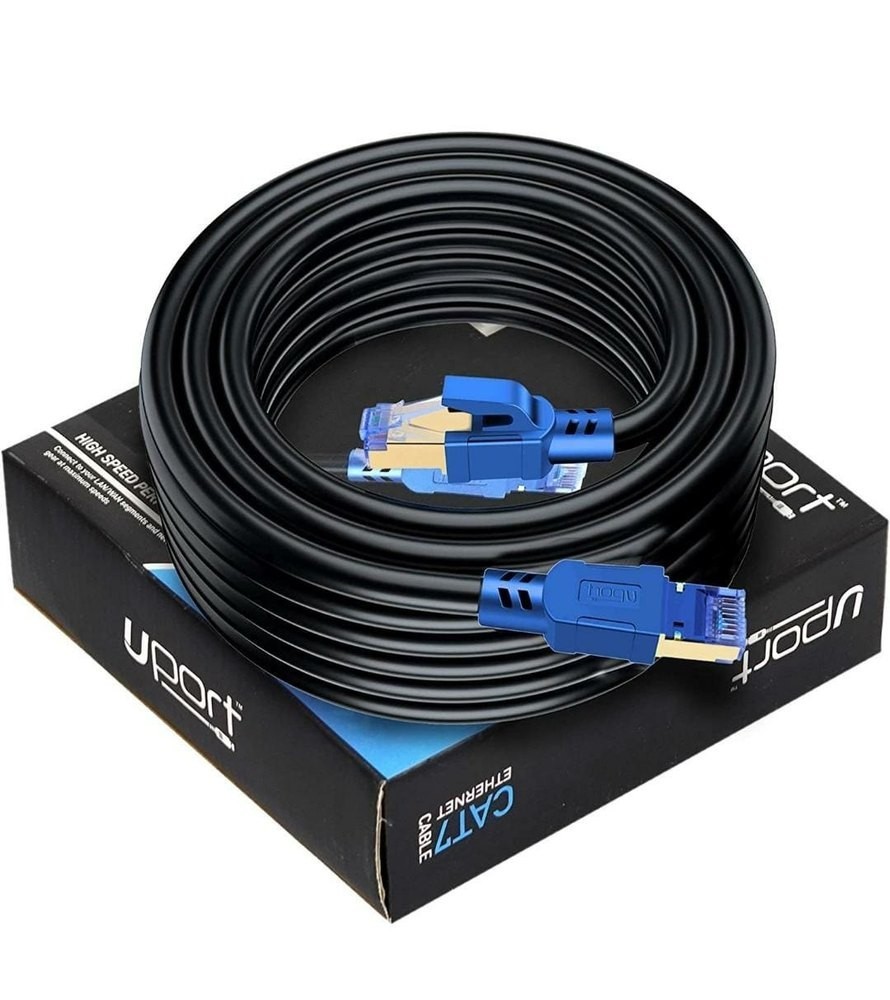 UPORT CAT 7 Patch Cord Cable 1.5M to 20M, 10Gbps High Speed Ethernet LAN Cable, Cat7 STP Network Cable, 600MHz Broadband Internet Cable - (Black)