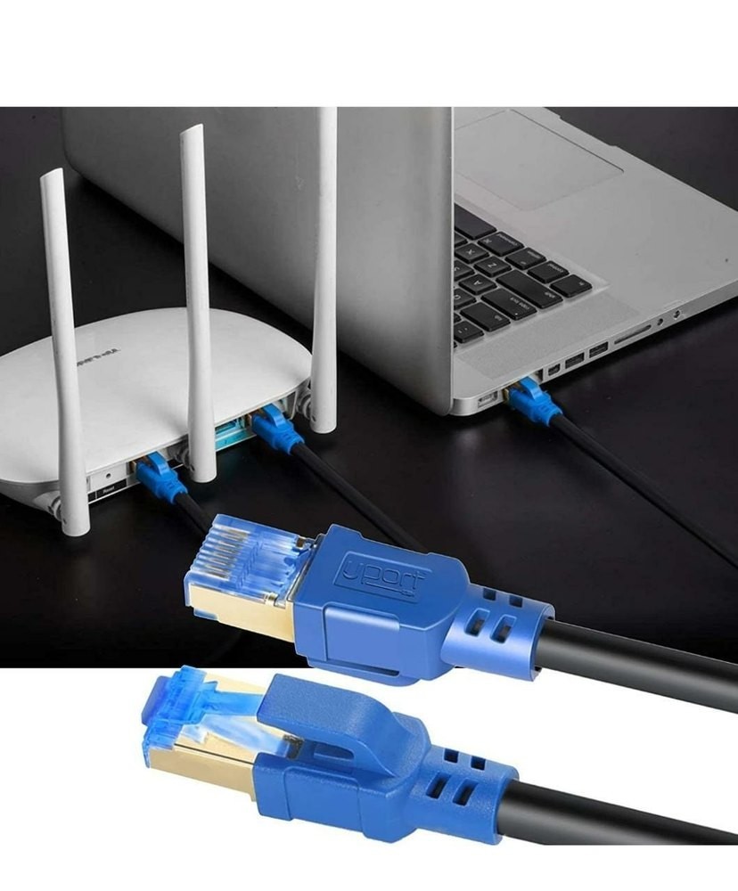 UPORT CAT 7 Patch Cord Cable 1.5M to 20M, 10Gbps High Speed Ethernet LAN Cable, Cat7 STP Network Cable, 600MHz Broadband Internet Cable - (Black)