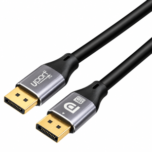 UPORT DisplayPort 2.0 Cable 1.8M (6 Feet), 40Gbps High Speed DP to DP Cable, 8K@60Hz UHD, Dynamic HDR, 3D Video, 32 Audio Channels, EMI/RFI Shielding, Compatible with PC, Laptop, Gaming GPU, 