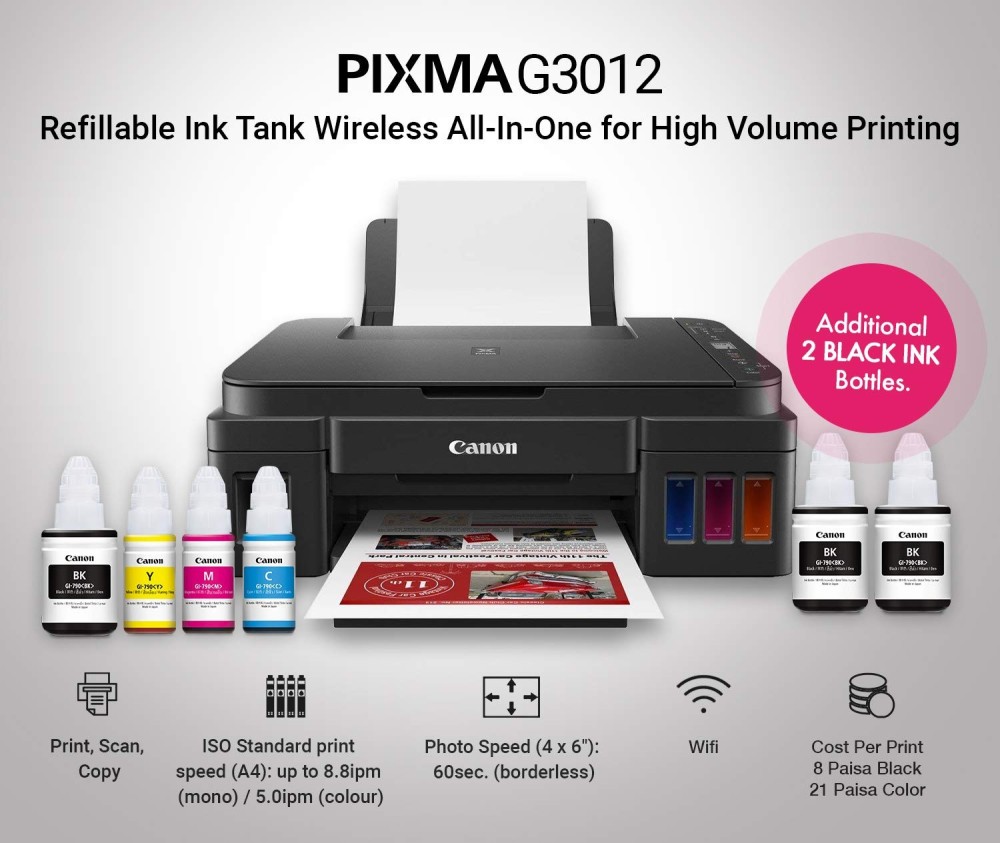 Canon Pixma G3012 All-in-One Wireless Ink Tank Colour Printer