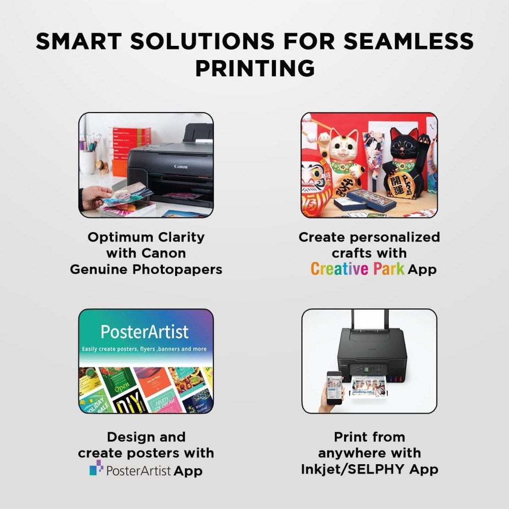 Canon PIXMA INK EFFICIENT G3770 Multi-function WiFi Color Ink Tank Printer for (Print/Copy/Scan)