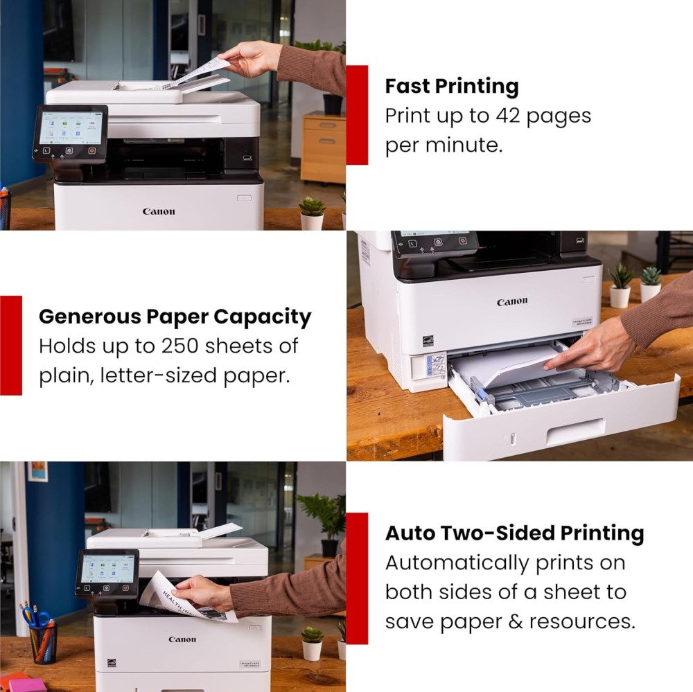Canon imageCLASS MF465dw II Wireless Monochrome Laser Printer for Duplex Printing, White – Home Office, Small Office Printer with Print/Copy/Scan/Fax, 3 Year Limited Warranty, 42 PPM