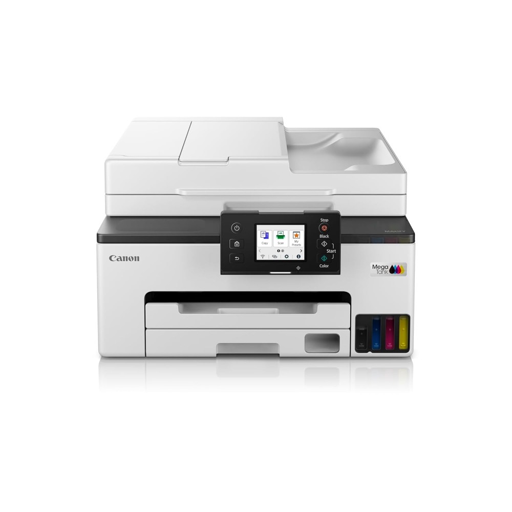 Canon MAXIFY GX2070 4 in 1 (Print Scan Copy Fax) WiFi MegaTank Colour Printer for High Volume Printing(White).
