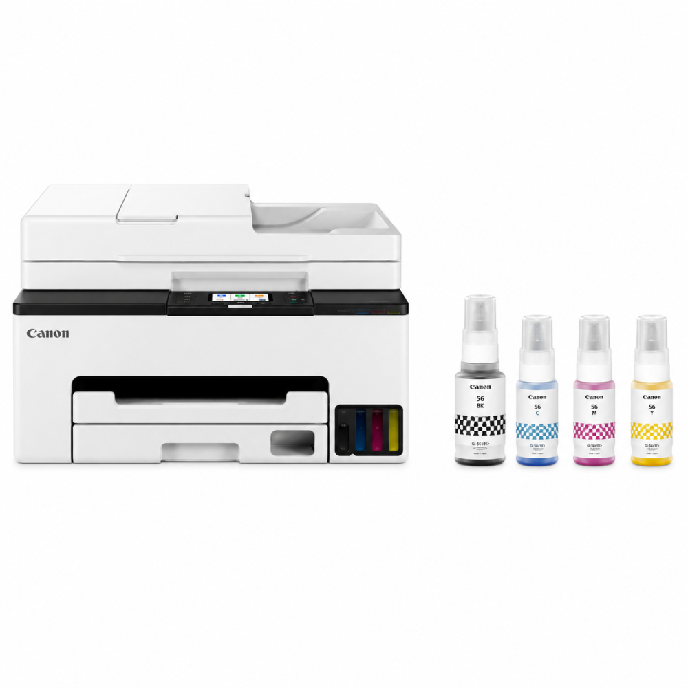 Canon MAXIFY GX2070 4 in 1 (Print Scan Copy Fax) WiFi MegaTank Colour Printer for High Volume Printing(White).