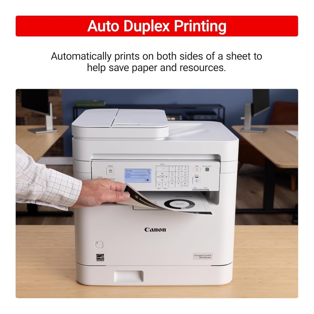 Canon imageCLASS MF284dw Wireless Monochrome Laser All-in-One Printer with Print, Copy & Scan, Auto Duplex Printing, 35 PPM, Automatic Document Feeder & Mobile Device Compatibility – (Black & White)