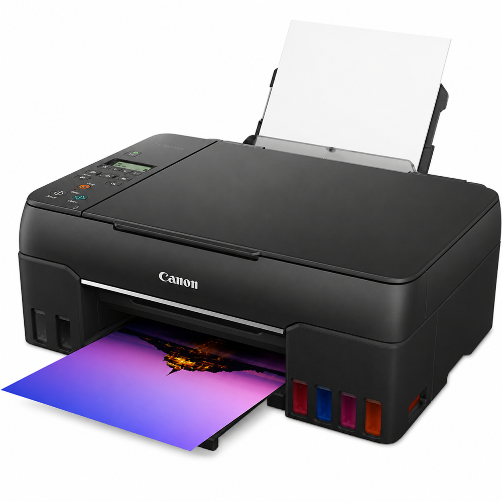 Canon PIXMA MegaTank G670 6 Colour, Print,Scan,Copy, High Volume Printing Photo Printer, User Replaceable Print Heads & Maintainence Cartridge.