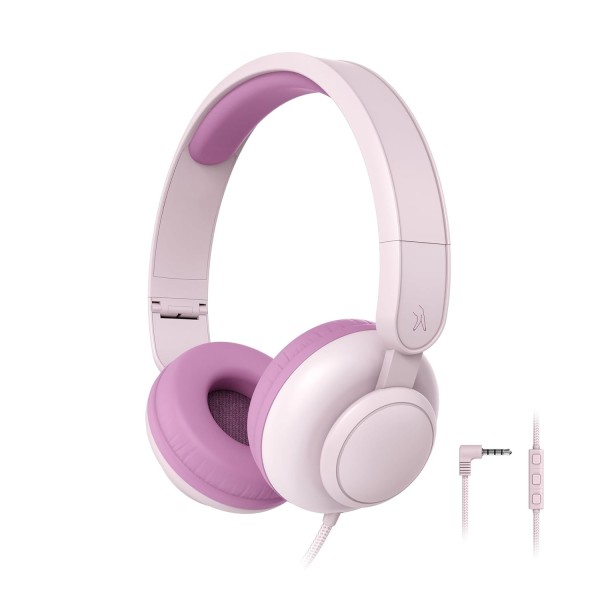 FINGERS HappyHertz Wired Headphones for Kids (85 dB Volume Limit Safe Sound, Super-Soft Cushions, Foldable Design, Tangle-Free Cable, Perfect for Music, Learning & Fun)