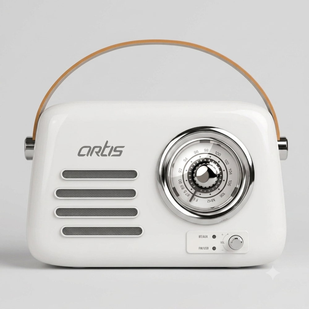 Artis BT15 Retro Portable Wireless Bluetooth Speaker with Analog Control FM/USB & AUX Input (14W RMS Output)
