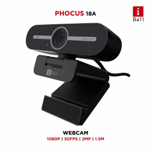 iBall Phocus 18A IB2020 1080P Full HD Webcam with Built-In Microphone, USB Connectivity, HD Video Camera for Laptop & PC – (Black)