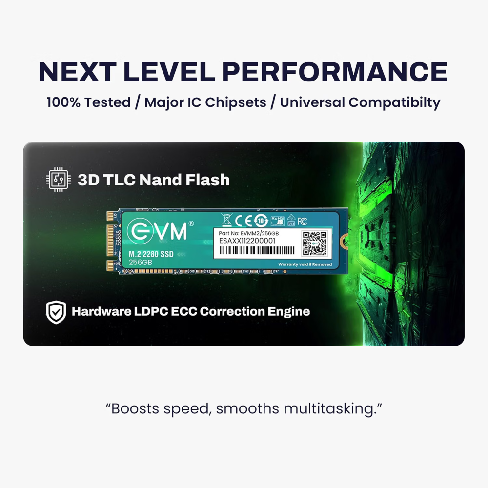 EVM 256GB M.2 SATA SSD 2280, High-Speed Internal Solid State Drive for Desktop & Laptop Computers