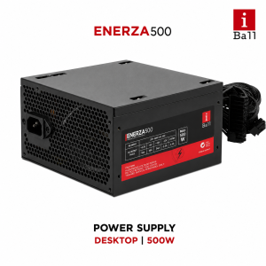 ENERZA 500 POWER-250B SMPS Power Supply for Desktop PC, Reliable Computer Power Supply Unit (PSU) – (Black)