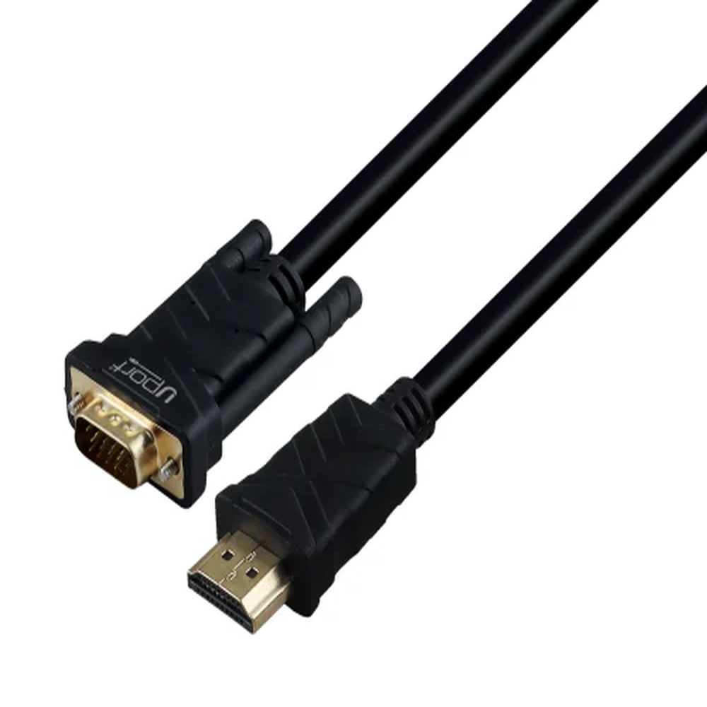 UPORT 1.8M HDMI to VGA Cable 1080p, HDMI 1.4/4K Support, Gold-Plated Connector for PC to Projector