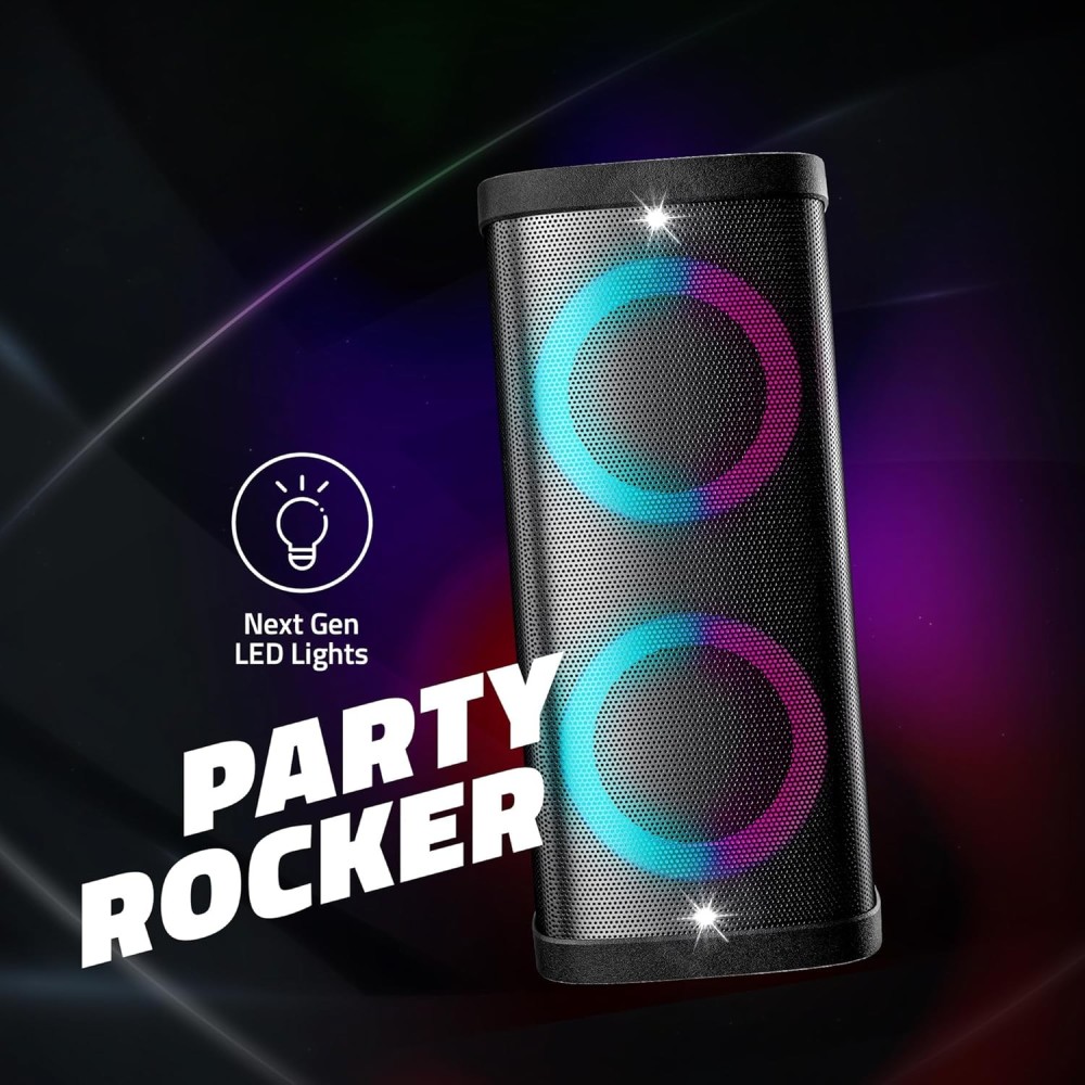 Artis BT808 80W Wireless Bluetooth Party Speaker with FM/USB/Aux in/Mobile Stand & 2X UHF Wireless Mic.