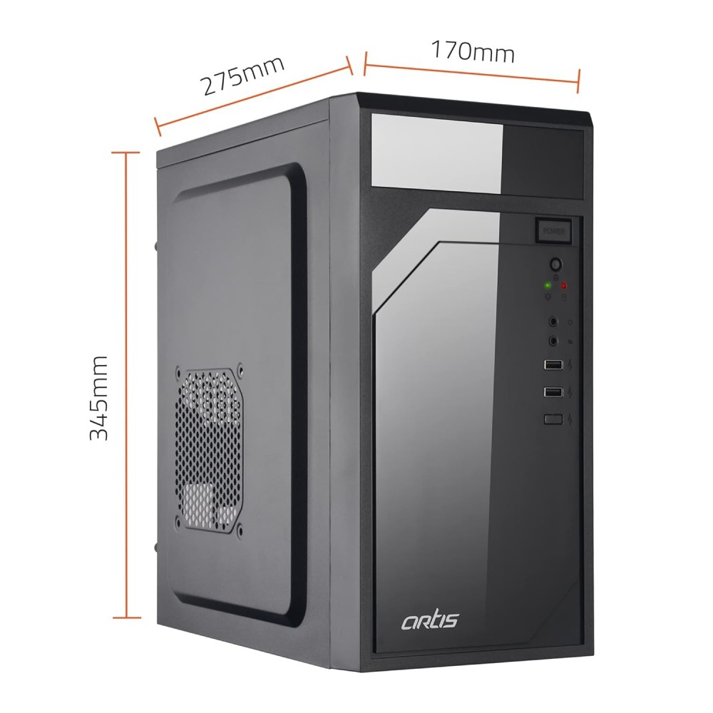 Artis 2620 2.0 C Computer Cabinet Support Micro ATX Motherboard, 1 x 80mm Fan with 400W Power Supply