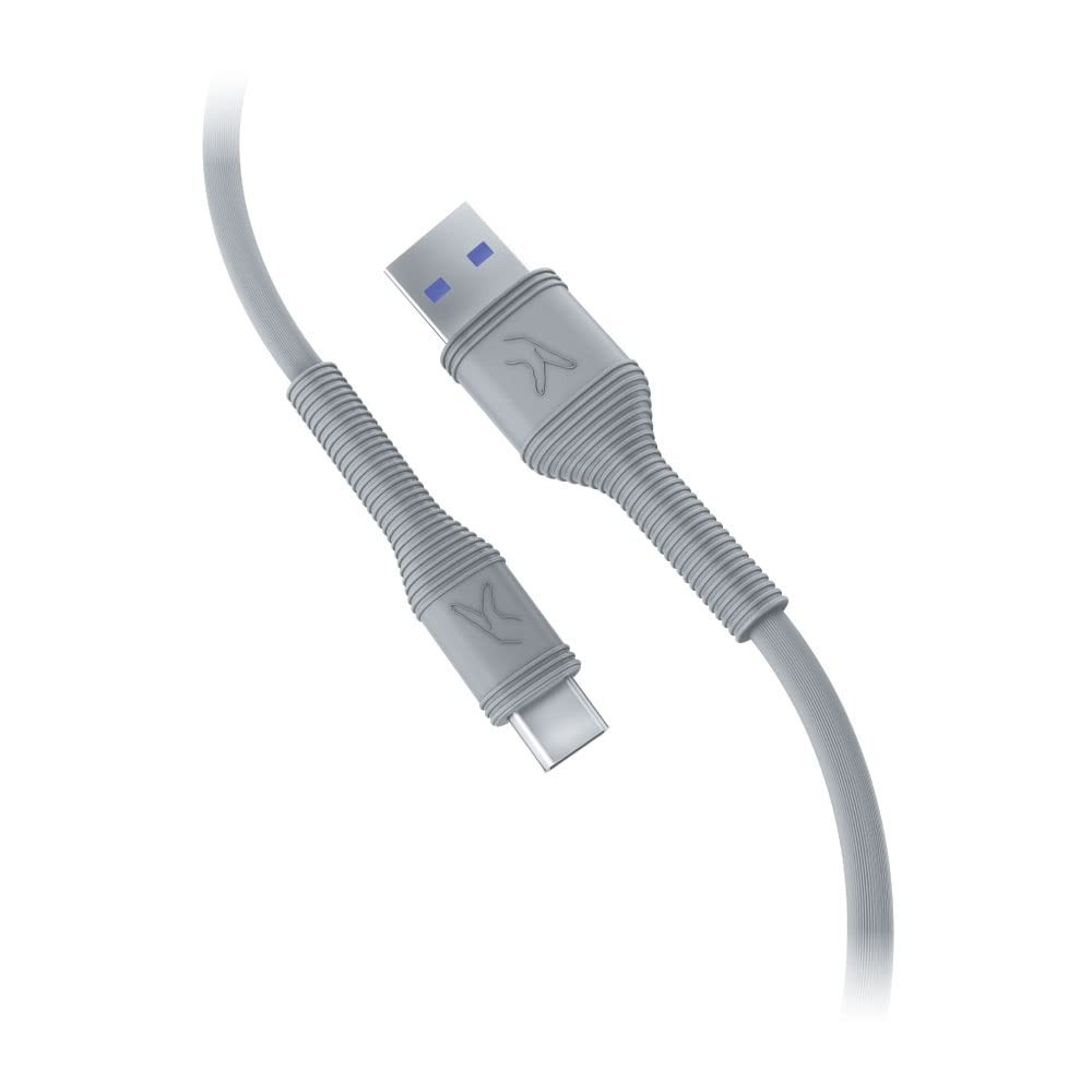 FINGERS FSP-C5A USB-A to Type-C 5.0 A Max Transfer Speed Up to 480 Mbps Mobile Cable (Steel Grey)