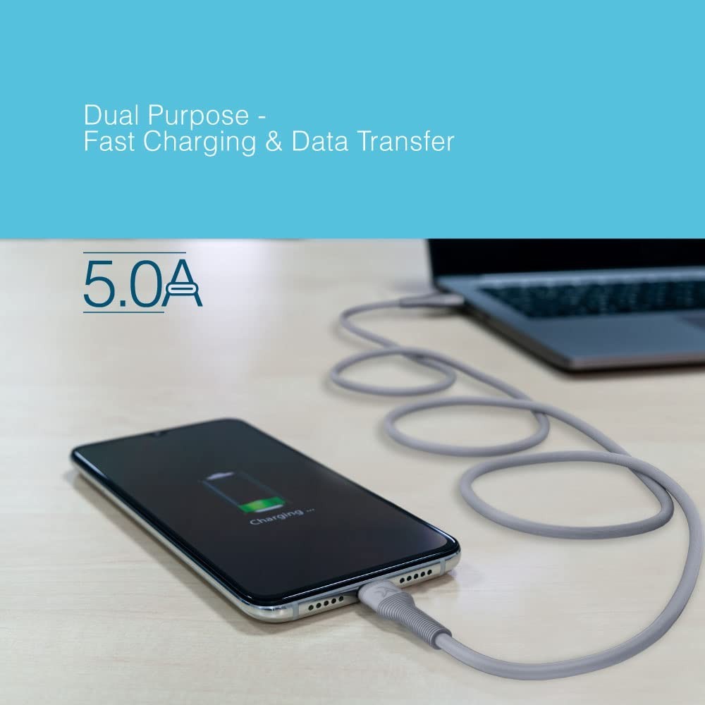 FINGERS FSP-C5A USB-A to Type-C 5.0 A Max Transfer Speed Up to 480 Mbps Mobile Cable (Steel Grey)
