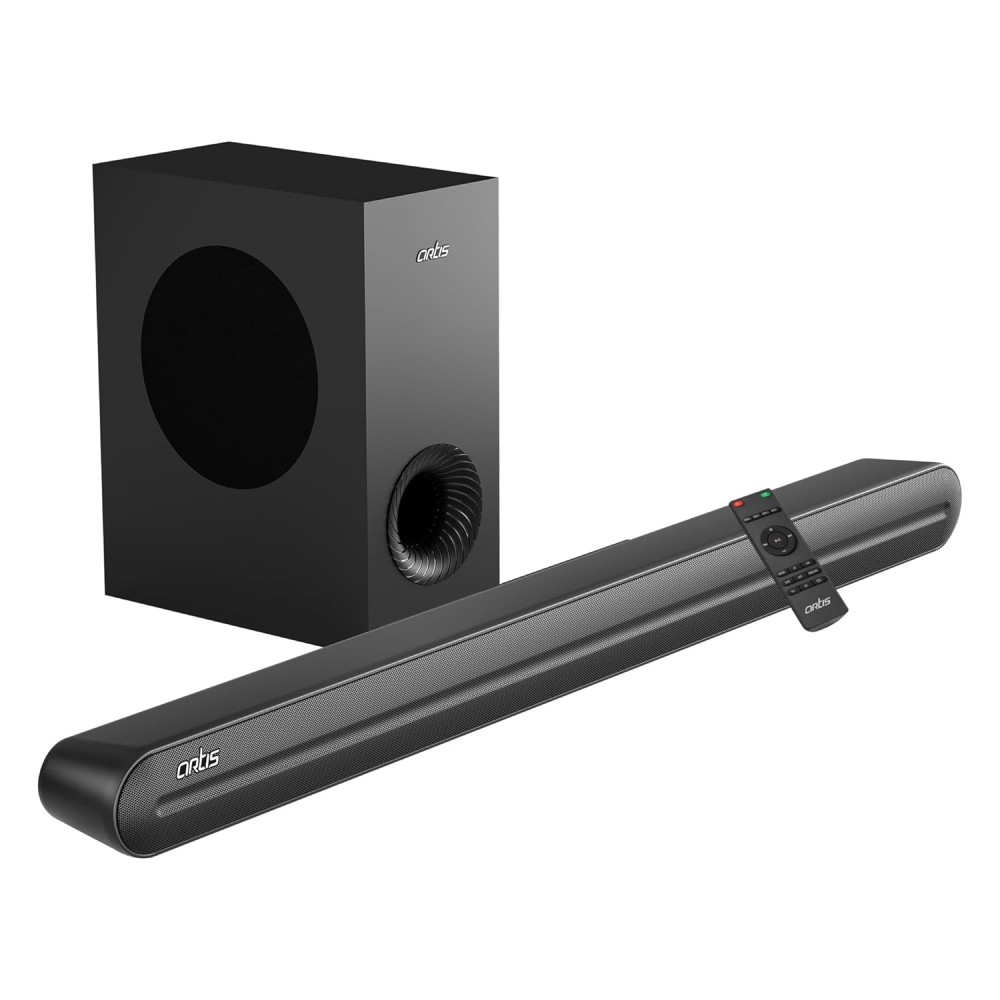 Artis SoundHub 410 320W 2.1 Channel Wireless Bluetooth Soundbar with Wireless Subwoofer, 3 EQ Presets, 4 Driver Units, HDMI ARC, Optical, AUX, Coaxial & USB Connectivity – Home Theater Sound System