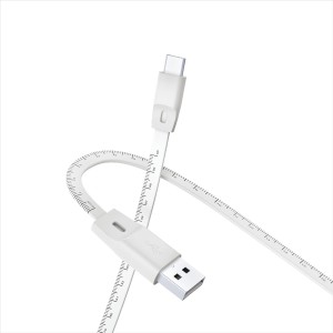 FINGERS FMC-ChargeScale-C03 USB-A to Type-C Mobile Cable (India’s First Cable with Built-in Measuring Scale, Fast Charging Support (20W), Quick Data Transfer, Flat Tangle-free Design) - Class