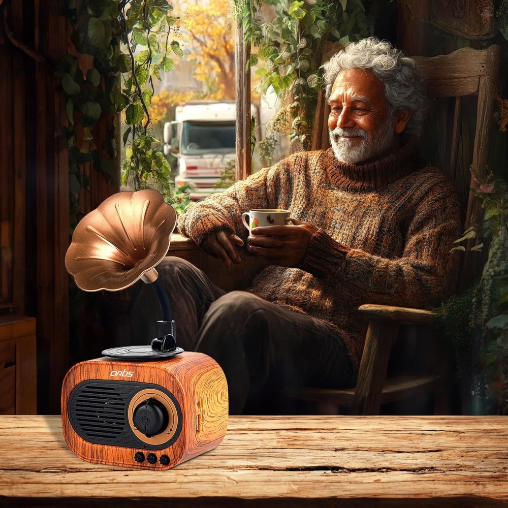 Artis BT12 Classic Retro Wireless BT Speaker with FM/USB/AUX in & Hands Free Calling (5W RMS Output)