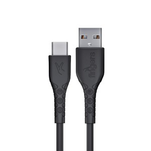 FINGERS FMC-TypeC-09, Sturdy Type-C USB Cable, Fast Charging (Supports up to 3.0 A-Max), 480mbps Data Transmission, 1m Length