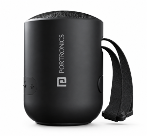 Portronics Soundpot 20W Wireless Bluetooth Portable Speaker with 360° immersive Sound, Upto 6 Hours Playtime, in Built Mic, TWS Mode, Easy Control, Strong Lanyard, Type C Fast Charging(Black)