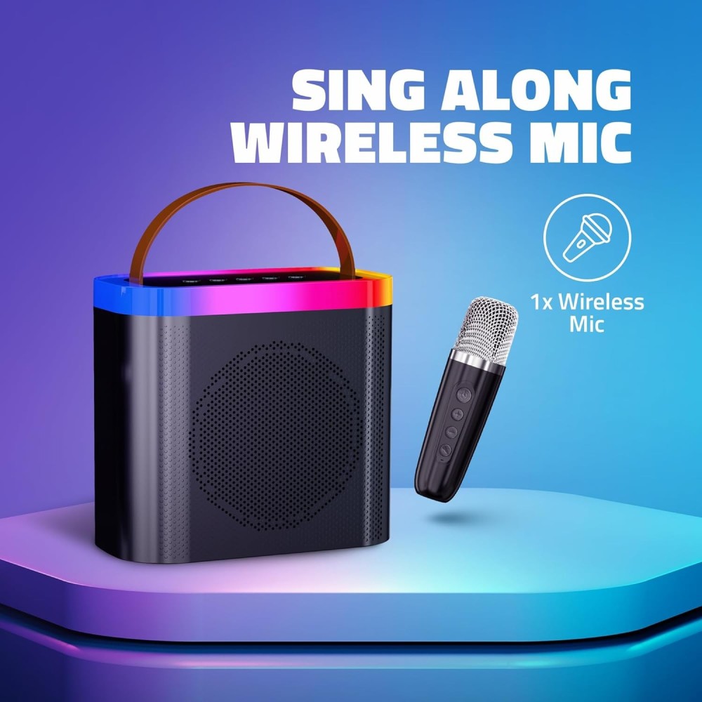 Artis SoundMax 600 Wireless Bluetooth Speaker with USB Input, Aux Input, Micro TF Card, and Wireless mic (Black) (24W RMS)