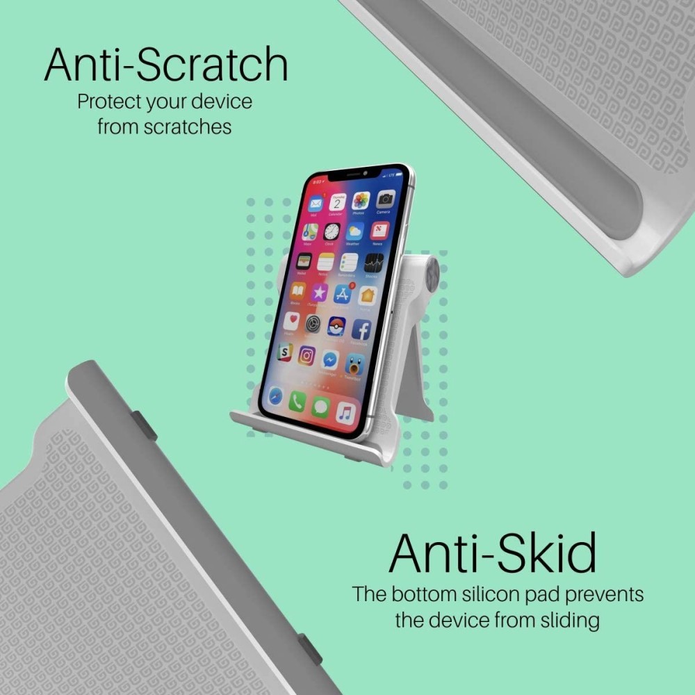 Portronics Modesk 200 Universal Mobile Phone Stand for Desk & Table | Adjustable Desktop Holder for Smartphones Up to 7 Inches