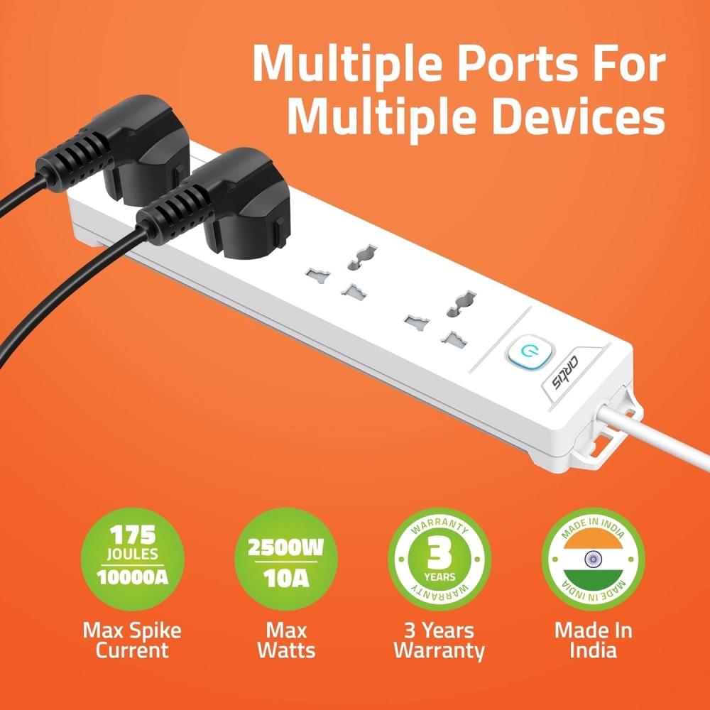 Artis AR-4SS 4 Universal Sockets with Single Switch & Child Safe Shutter Protection