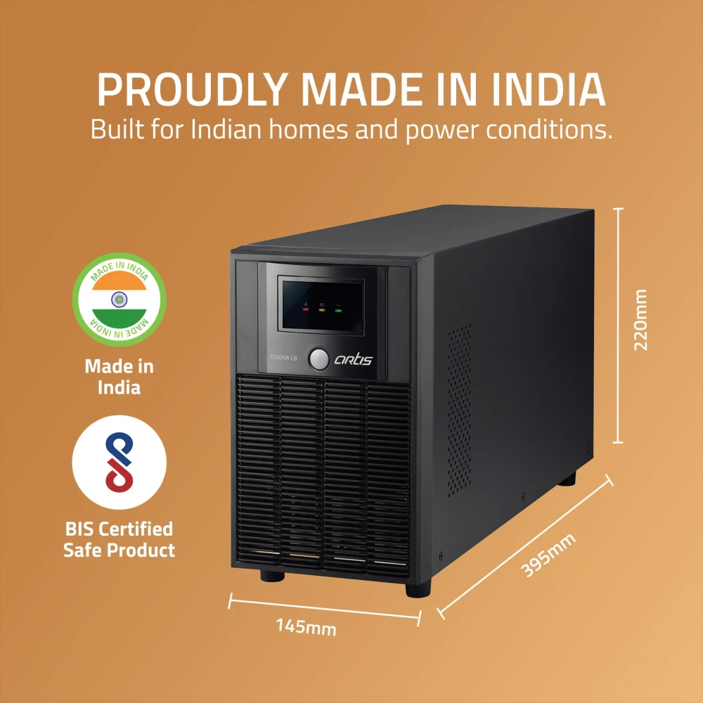 artis Powersafe 1500VA LB 230 V Line-interactive Tower Model UPS with Overload Protection 4 Outlet Plugs