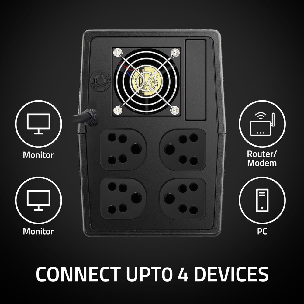 Artis 2000VA Line Interactive UPS for Personal/Gaming Computers, Desktop PCs, Laptops, Routers, Networking Devices and Gaming Consoles with 16A Input Plug.