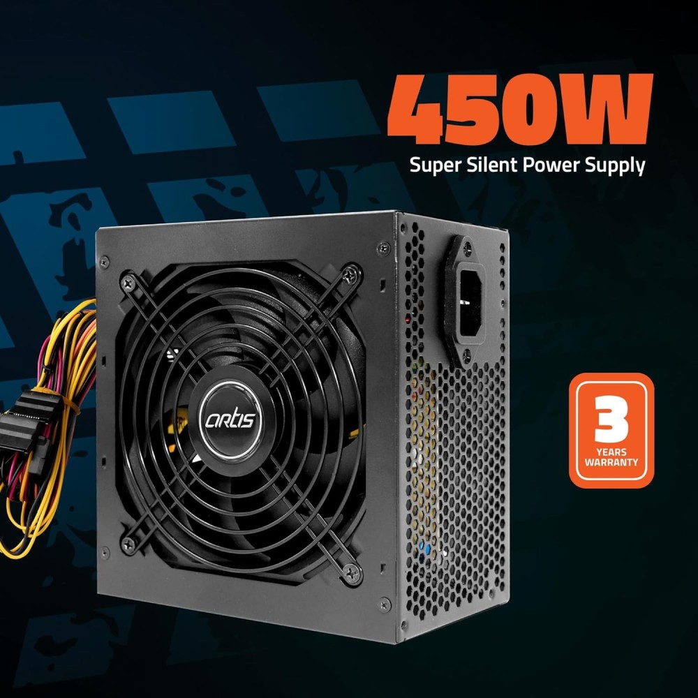 VIP 450R12 Pro SMPS Computer Power Supply Unit 120mm Smart Temperature Control Fan Supports The Latest ATX 12V Intel & AMD Platforms, Hi-Pot Tested (Black)