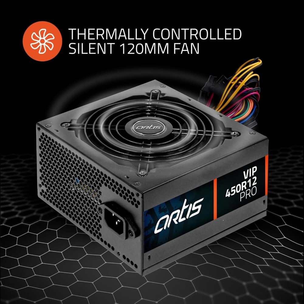 VIP 450R12 Pro SMPS Computer Power Supply Unit 120mm Smart Temperature Control Fan Supports The Latest ATX 12V Intel & AMD Platforms, Hi-Pot Tested (Black)