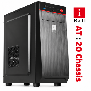 IBALL AT20 Mid Tower Cabinet with SMPS, ATX Motherboard Support & USB 3.0 Port, Computer PC Case for Desktop Builds – (Black)