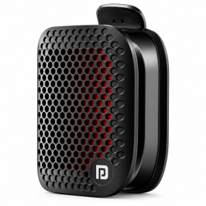 Portronics Talk Five 3W Wearable Bluetooth Speaker with Microphone, Spring Clip-On Design, Up to 10 Hours Playtime, Bluetooth 5.3, IPX5 Water & Dust Resistance, Big Buttons, Portable Wireless Speaker – (Black)