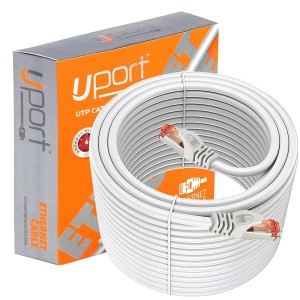 UPORT Cat 6 Ethernet Cable 15M, High-Speed RJ45 LAN Network Cable, Cat6 Internet Patch Cord for Laptop, Desktop, PC, Router, Modem & Server, Ethernet LAN Wire - (White)