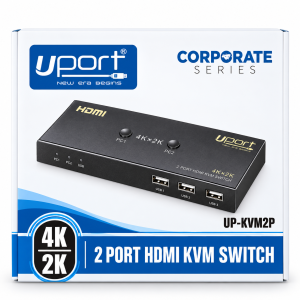 UPORT HDMI 2x8 Matrix Switch Splitter 4K 30Hz, 2 In 8 Out HDMI Switcher with Remote Control